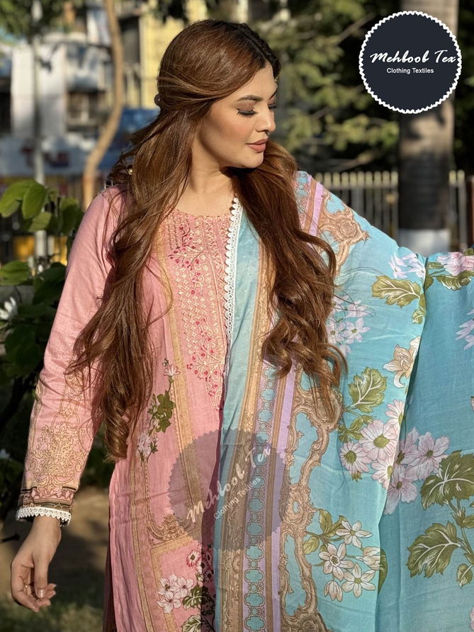 1326 A And B By Mehbbob Tex Cotton Embroidery Pakistani Suits Wholesale Suppliers In India
